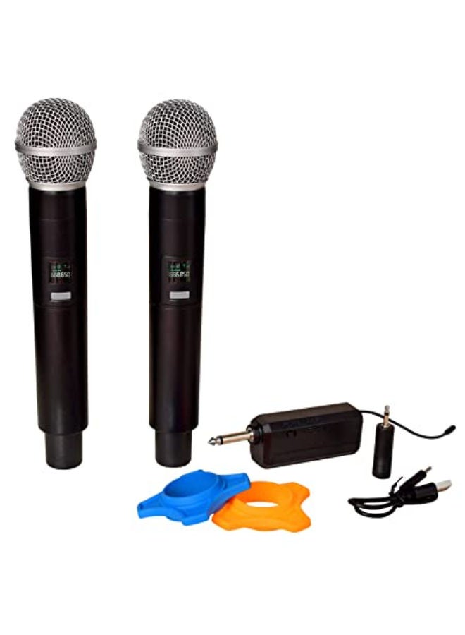 Wireless Microphone Handheld Microphone Wireless with Rechargeable Receiver Rechargeable Mic System for House Parties, Outdoor Party, Singing, Classroom (Duel Cordless)