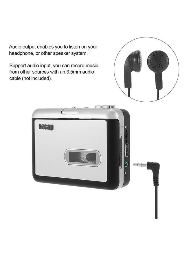 Cassette Tape-To-MP3 Converter V2419 Black/Grey