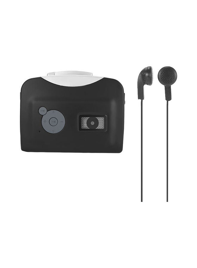 Cassette Tape-To-MP3 Converter With Earphones V242 Black/White