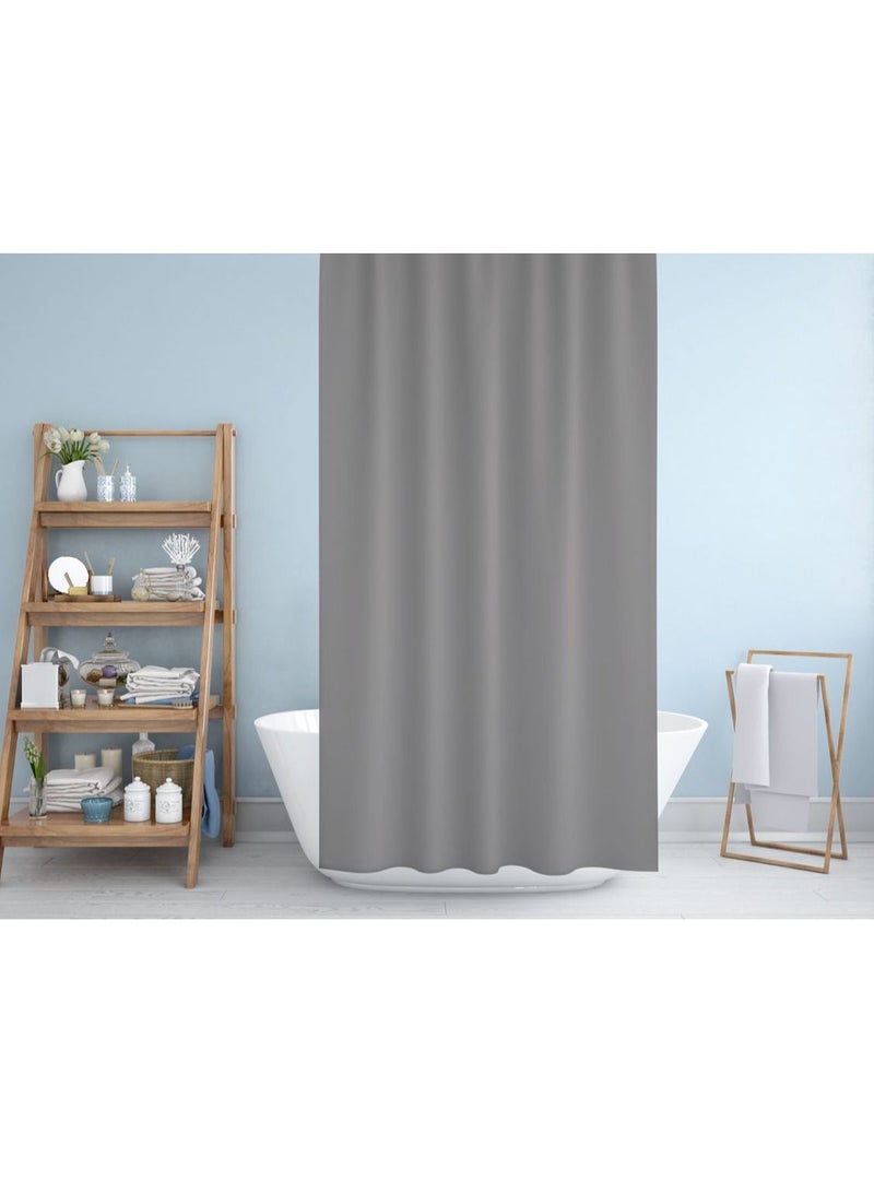 Solid Stone Color Shower Curtain Heavy Duty Design With 12 Grommets And Hooks 180 x 180cm