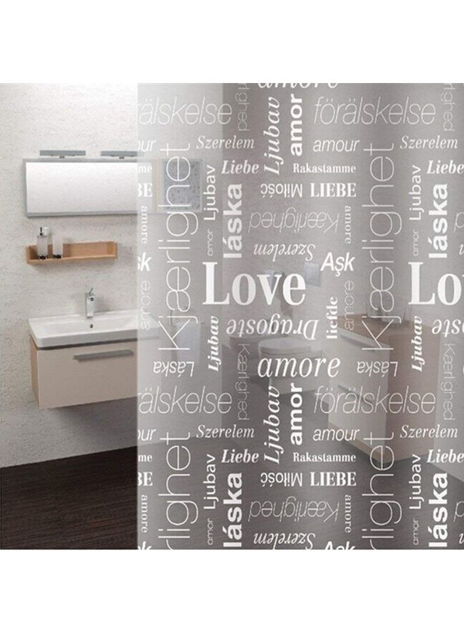 Waterproof Bathroom Shower Curtain Grey/White 10x5x250cm