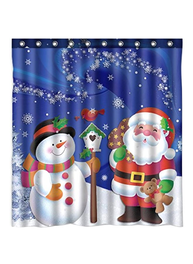 Waterproof Polyester Shower Curtain Blue/White/Red