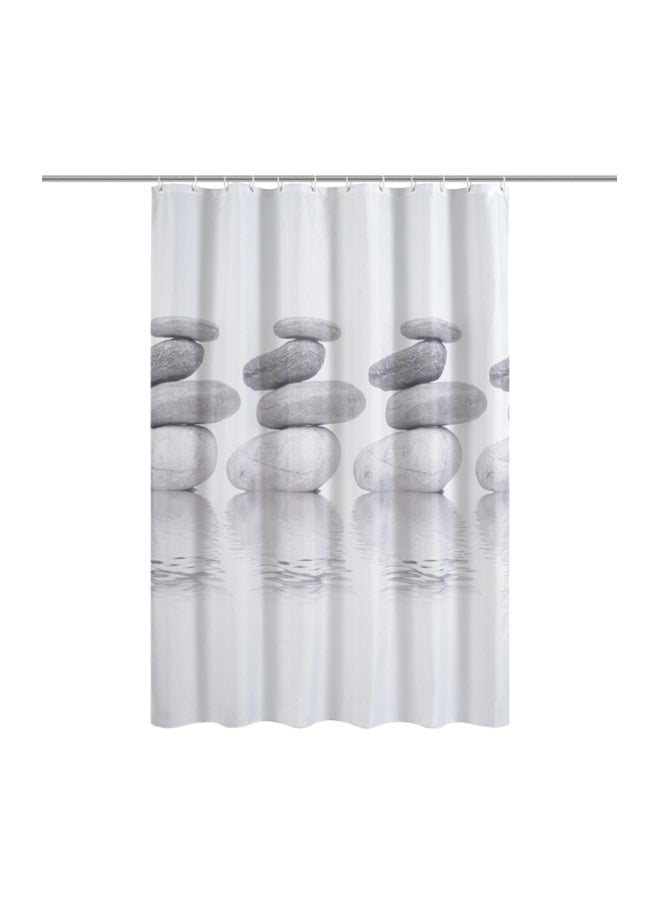 Printed Bathroom Curtain White/Grey 72x72inch