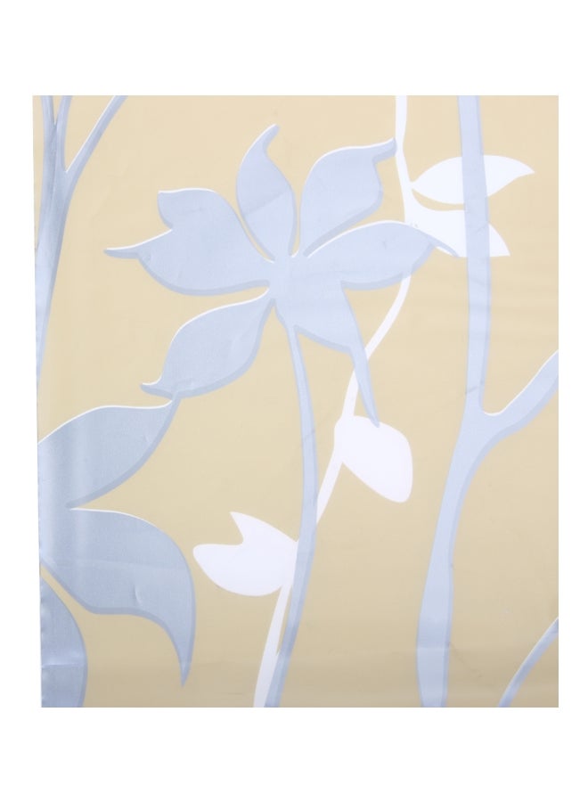 Leaf Printed Shower Curtain Beige/White/Grey 180x180cm