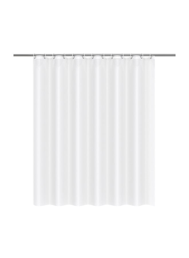 Waterproof Solid Shower Curtain With Hooks White 72 x 72inch