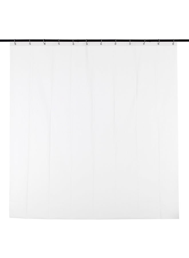 Waterproof Solid Shower Curtain With Hooks White 72 x 72inch