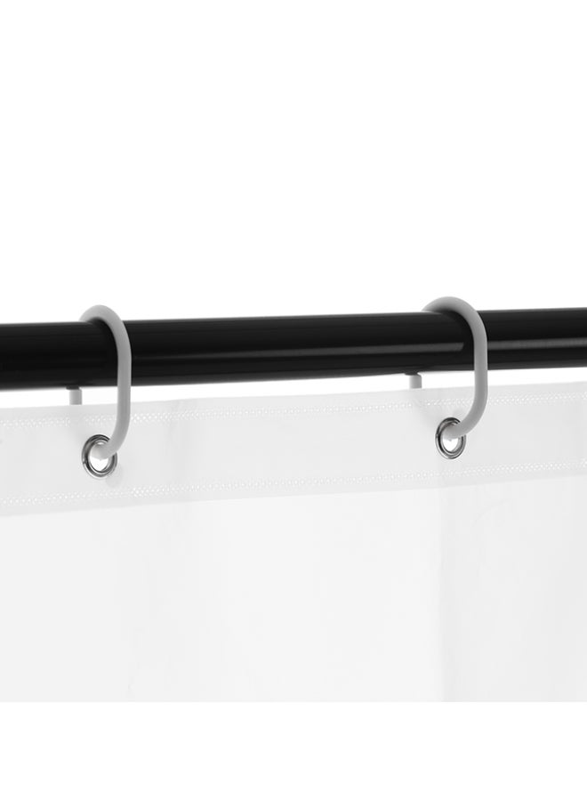 Waterproof Solid Shower Curtain With Hooks White 72 x 72inch