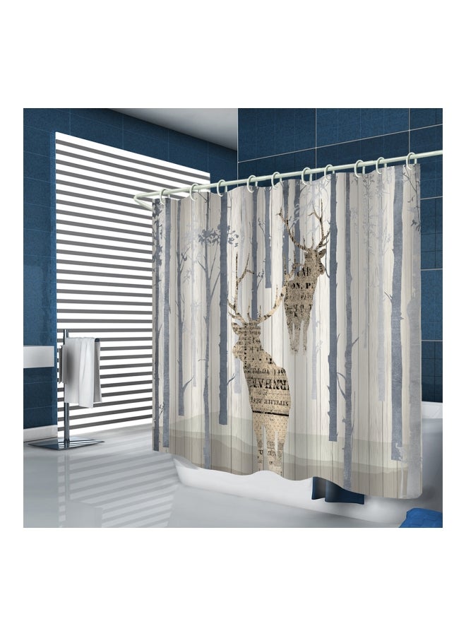 Printed Polyester Bath Curtain Multicolor 25x20x3centimeter