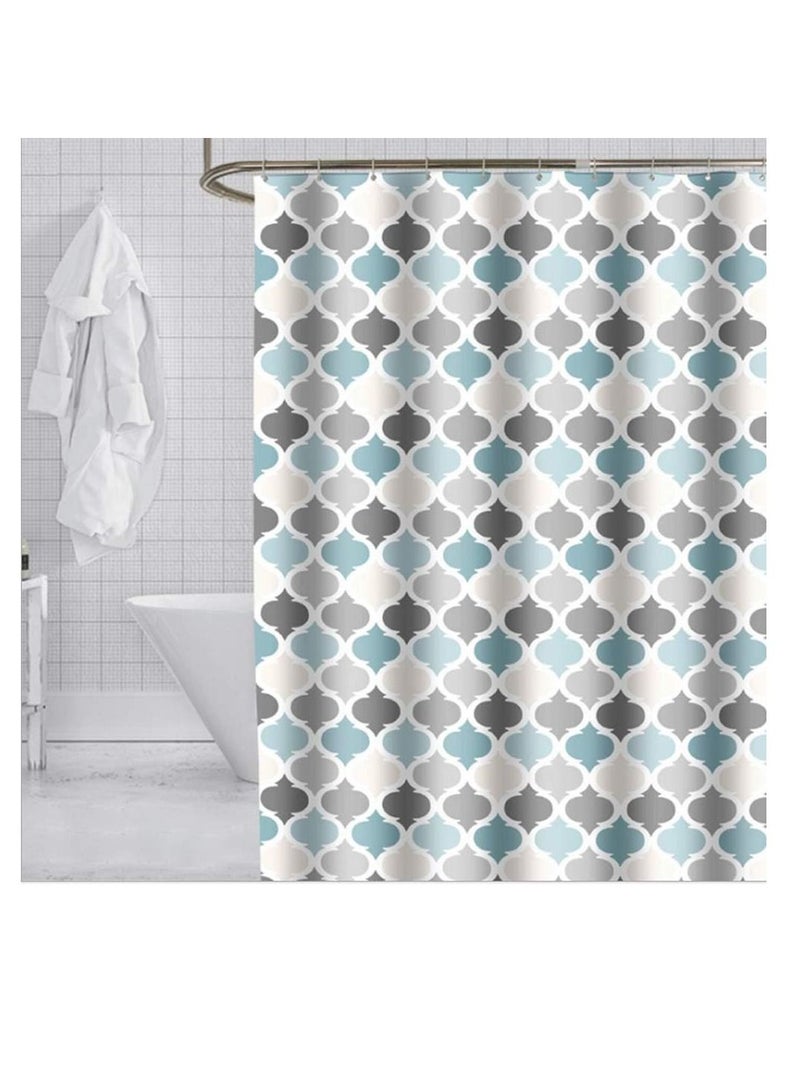 Shower Curtain Waterproof Mould Proof, Waterproof Polyester Fabric, Machine Washable Thicked Polyester Fabric, with 12 Hooks and Weighted Hem for Bath Tub and Shower Stall
