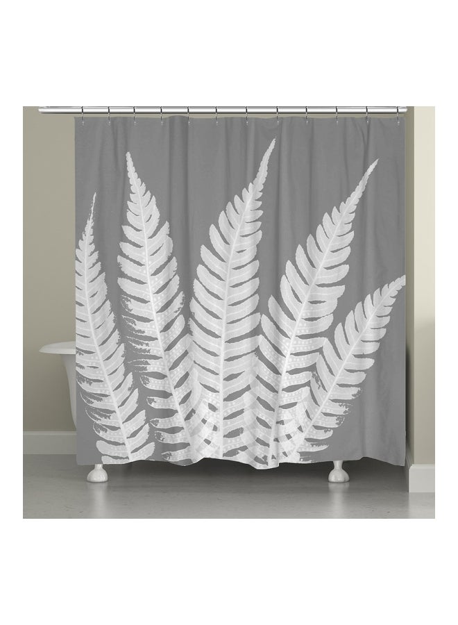 Printed Polyester Bath Curtain Grey/White 72x72inch