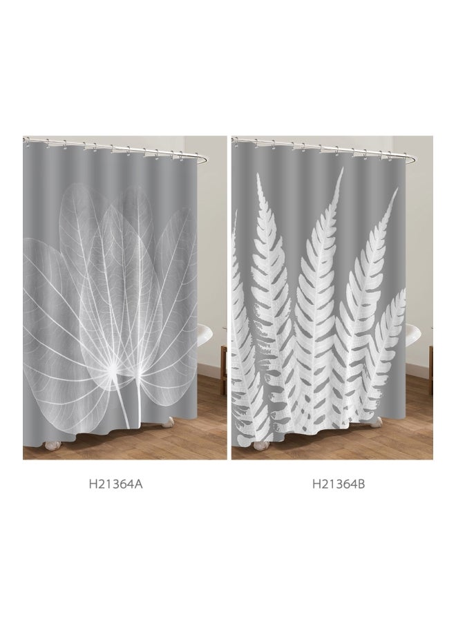 Printed Polyester Bath Curtain Grey/White 72x72inch