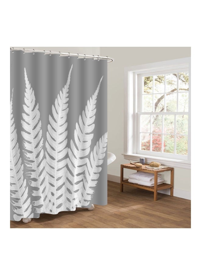 Printed Polyester Bath Curtain Grey/White 72x72inch