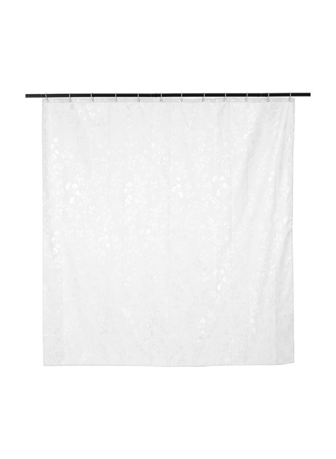 Waterproof Printed Shower Curtain With Hooks White 72 x 72inch