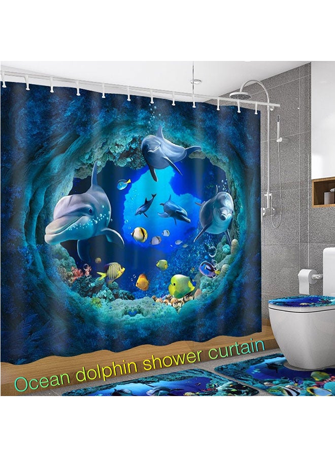 Waterproof Shower Curtain Multicolour 180X180X0.3cm