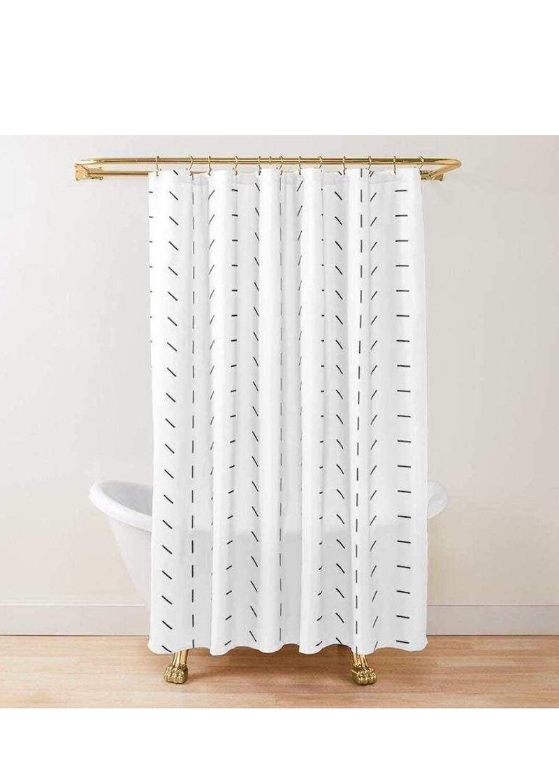 Boho Shower Curtain, 1Pcs Standard Boho Shower Curtain Size 72x72 inch Shower Curtain Hooks Included with Shower Curtain White Black