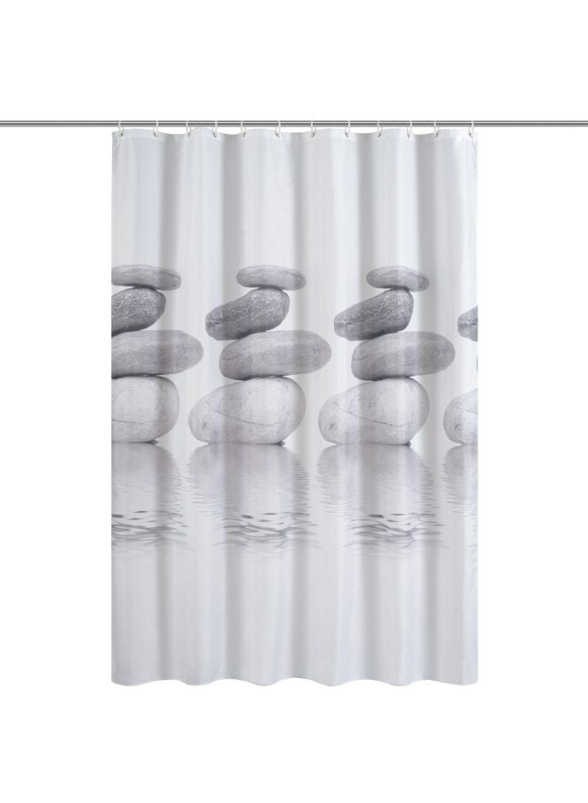 Mildewproof Shower Curtain With Hook Grey 180 x 180cm