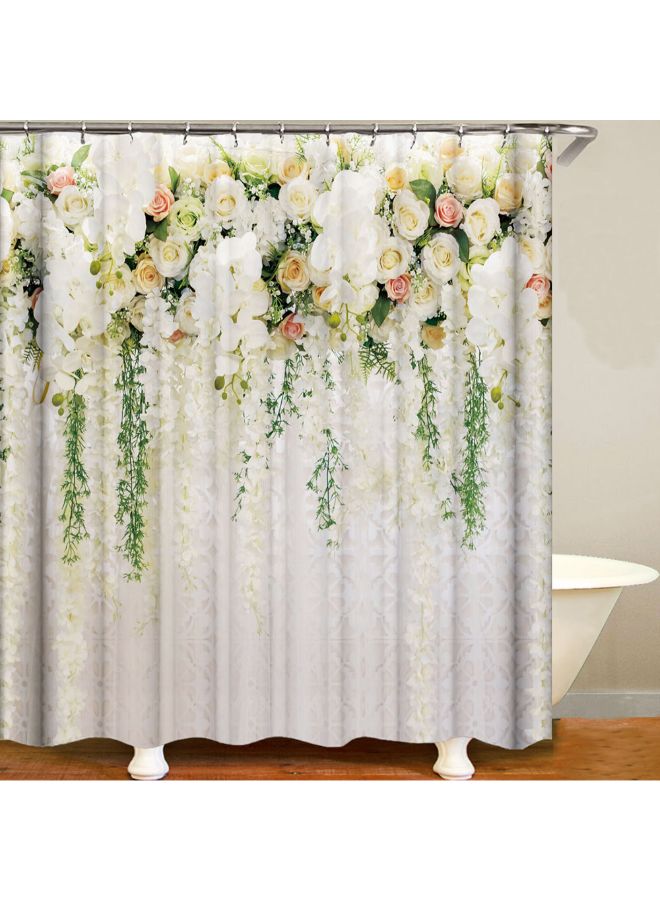 Flower Printed Shower Curtain Multicolour