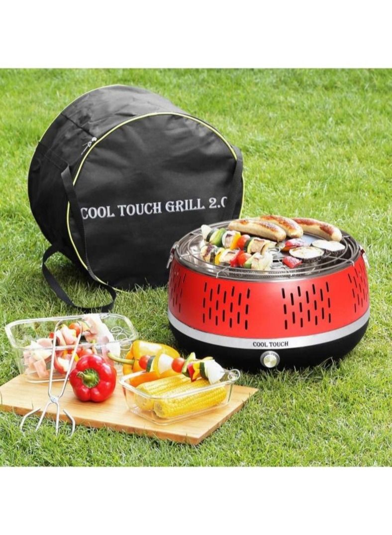 Round Tabletop Grill, Portable Smokeless Mini Tabletop Electric Charcoal Grill, Lotus Grill