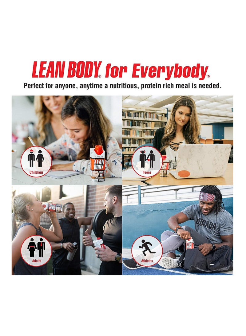 Lean Body Ready-to-Drink Cookies and Cream Protein Shake, 40g Protein, Whey Blend, 0 Sugar, Gluten Free, 22 Vitamins & Minerals, Pack of 12.
