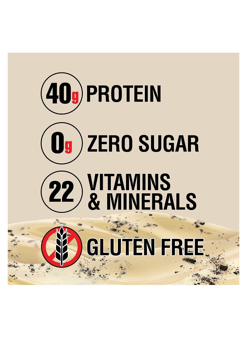 Lean Body Ready-to-Drink Cookies and Cream Protein Shake, 40g Protein, Whey Blend, 0 Sugar, Gluten Free, 22 Vitamins & Minerals, Pack of 12.