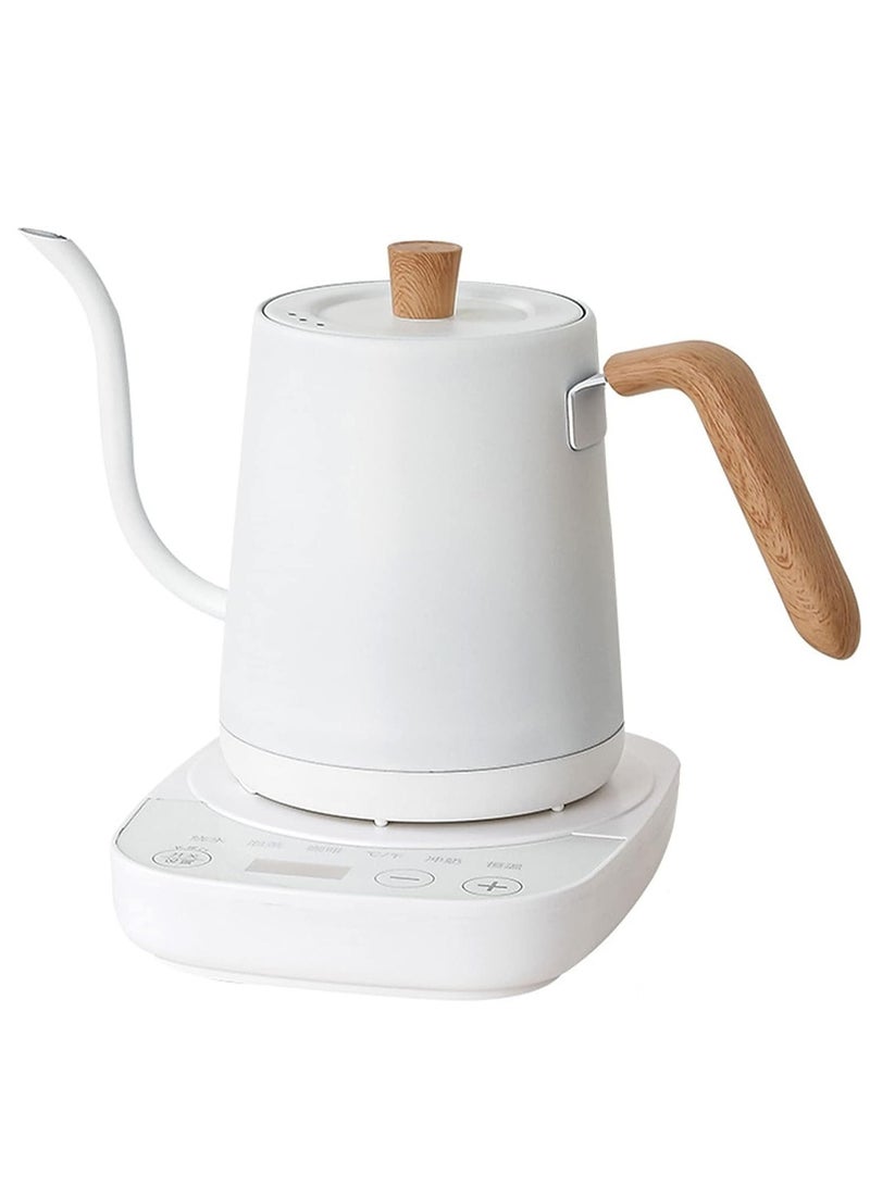 Electric Kettle with Temperature Control 3 Presets Pour Over Electric Kettle for Coffee&Tea Quick Heating Hot Water Kettle Stainless Steel Inner Auto Shutoff Boil-Dry Protection 0.8L (White)