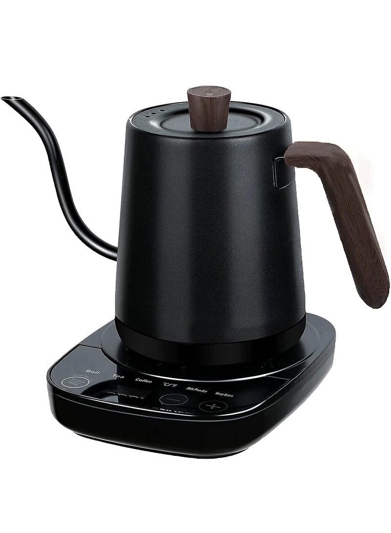 Electric Kettle with Temperature Control, 3 Presets Pour Over Electric Kettle for Coffee&Tea, Quick Heating Hot Water Kettle, Stainless Steel Inner, Auto Shutoff Boil-Dry Protection, 0.8L (Black)