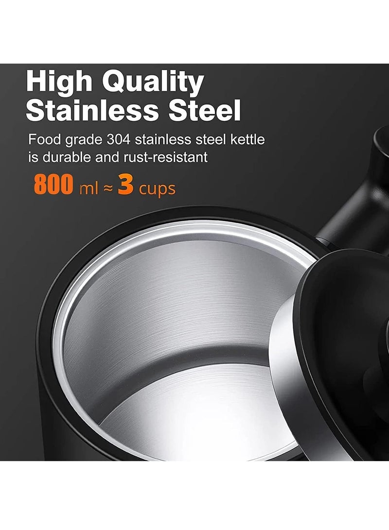 Electric Kettle with Temperature Control, 3 Presets Pour Over Electric Kettle for Coffee&Tea, Quick Heating Hot Water Kettle, Stainless Steel Inner, Auto Shutoff Boil-Dry Protection, 0.8L (Black)