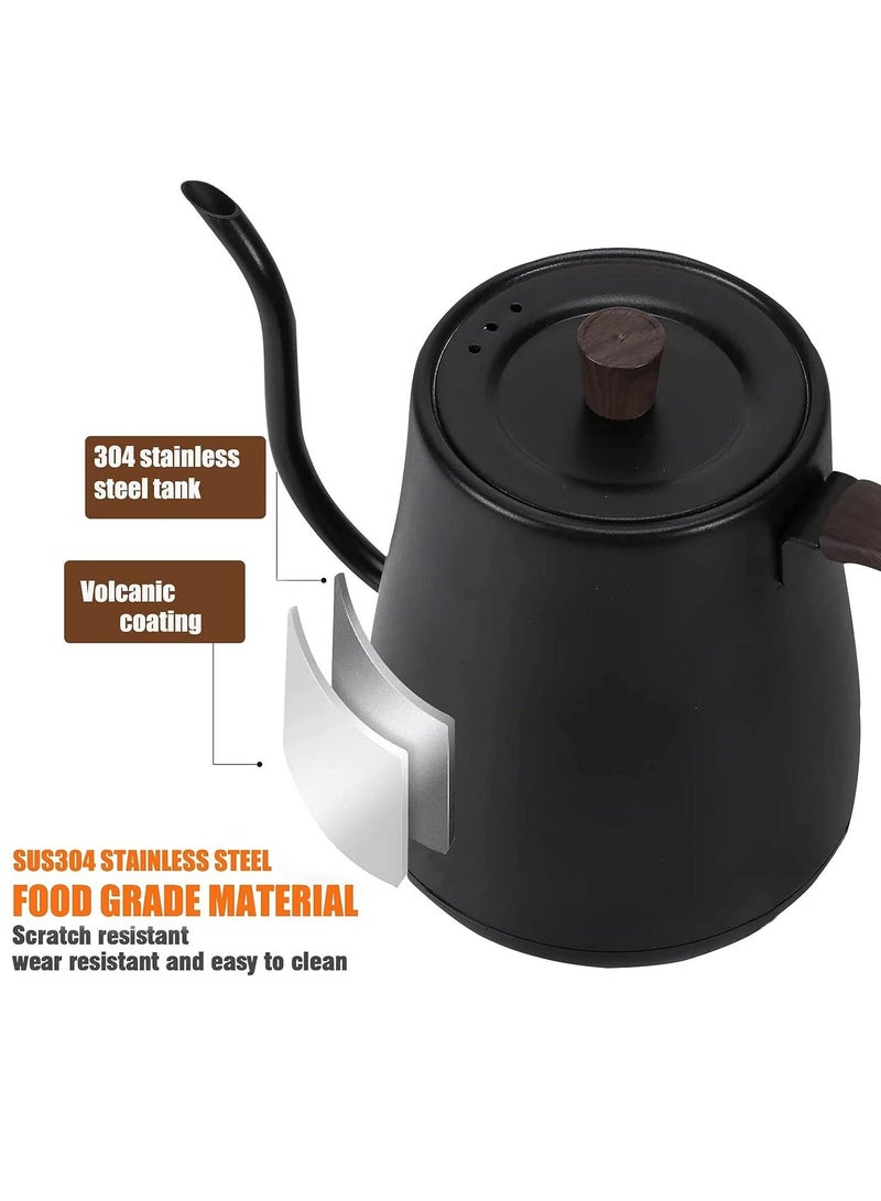 Electric Kettle with Temperature Control, 3 Presets Pour Over Electric Kettle for Coffee&Tea, Quick Heating Hot Water Kettle, Stainless Steel Inner, Auto Shutoff Boil-Dry Protection, 0.8L (Black)