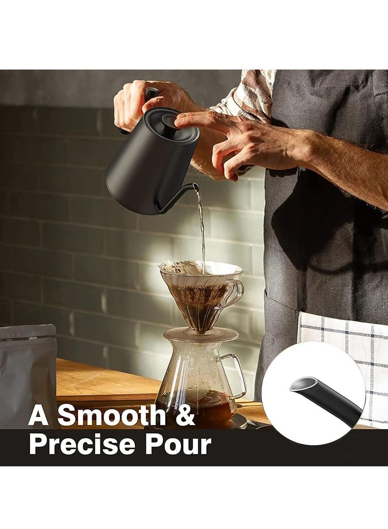Electric Kettle with Temperature Control, 3 Presets Pour Over Electric Kettle for Coffee&Tea, Quick Heating Hot Water Kettle, Stainless Steel Inner, Auto Shutoff Boil-Dry Protection, 0.8L (Black)