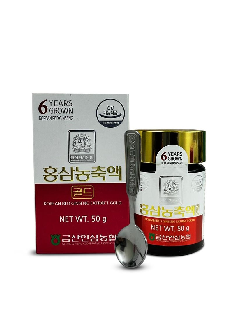 Korean Ginseng of Samjiwon Pure Red Ginseng Extract Gold 6 Years Grown, Enhance level of immunity, relieves fatigue, Zero Sugar, support cardiovascular health Suitable for Men And Women - 50g,1g Per Serving, 3 Times Daily.