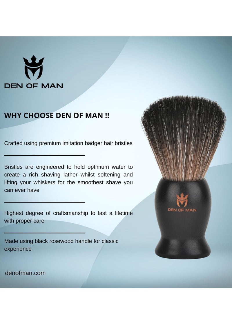 Jumbo 27mm Knot Premium Cruelty Free Imitation Badger Hair Shaving Brush, Soft & Ultra Absorbent Bristles For Smooth Shave, Real Rosewood Handle (Pack of 2)