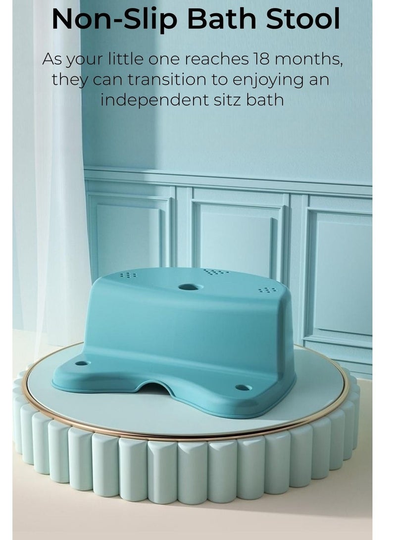 Baby Bath Tub with Seat & Thermometer, Portable Travel Collapsible Baby Bathtub with Drain Hole, Durable Foldable Infant Bathtub Newborn to Toddler