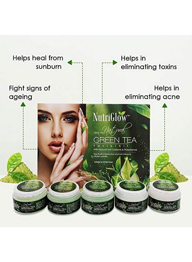 Ultra Rich Green Tea Facial Kit (250Gm) & Green Apple Facial Toner (120Ml) For Skin Balancing Tightens Pores & Heal Sunburn Pack Of 2