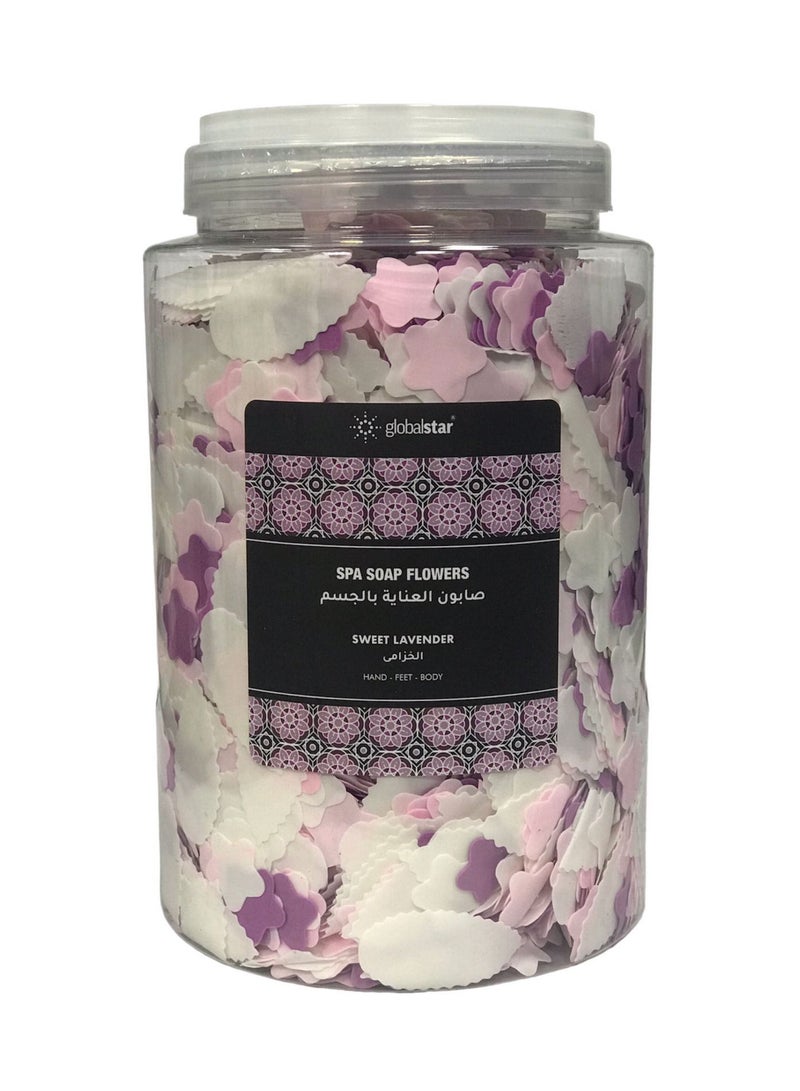 Globalstar Spa Soap Flowers For Hands, Feet And Body Lavender Scent 800g
