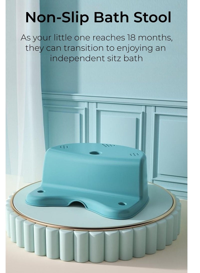 Baby Bath Tub with Seat & Thermometer, Portable Travel Collapsible Baby Bathtub with Drain Hole, Durable Foldable Infant Bathtub Newborn to Toddler