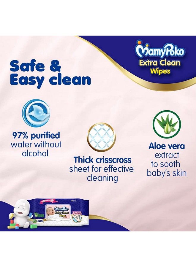 Extra Clean Wipes With Aloe Vera Pack Of 120