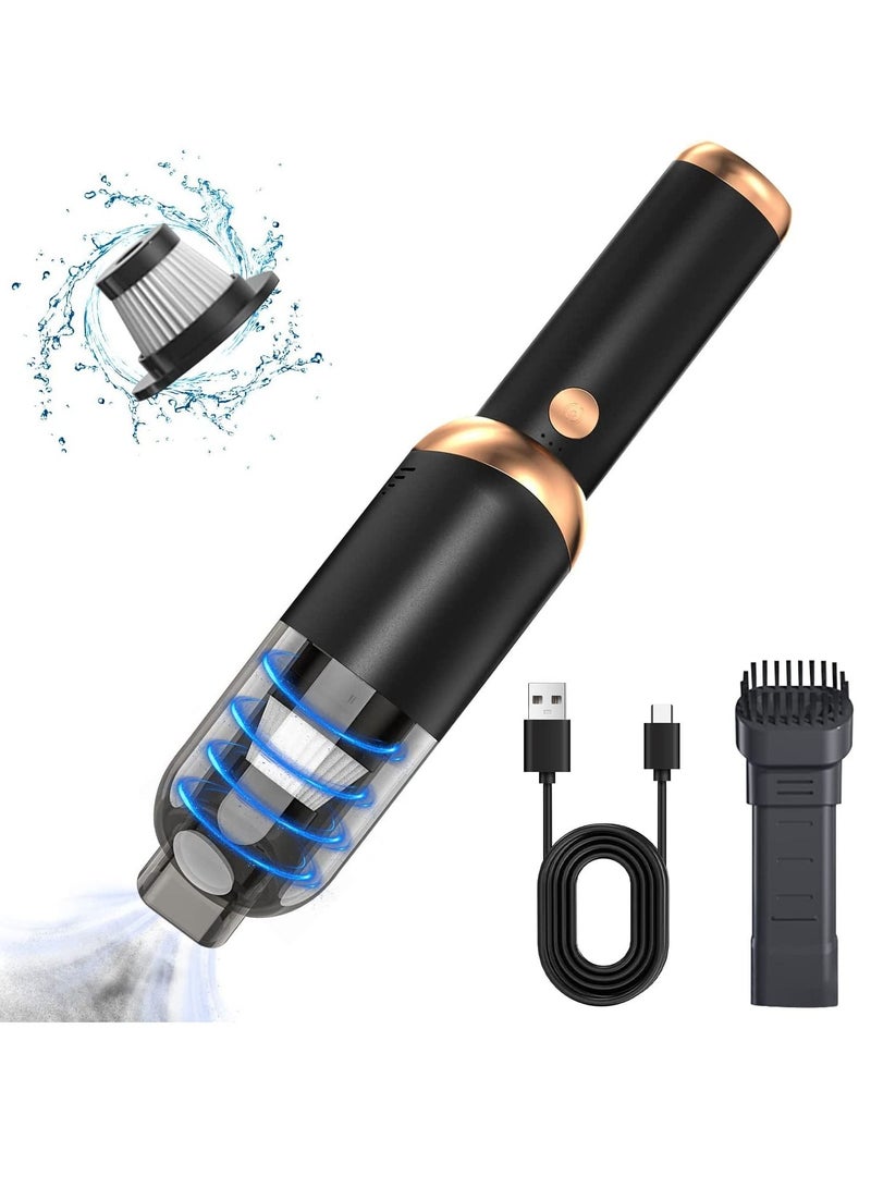 Car Vacuum Cleaner, Portable Cordless Vacuum Cleaner, 13000PA High Power, Washable Filter, USB-C Rechargeable Detachable Handheld Vacuum Cleaner with Lighting Function, Suitable for Car/Home/Office, etc.