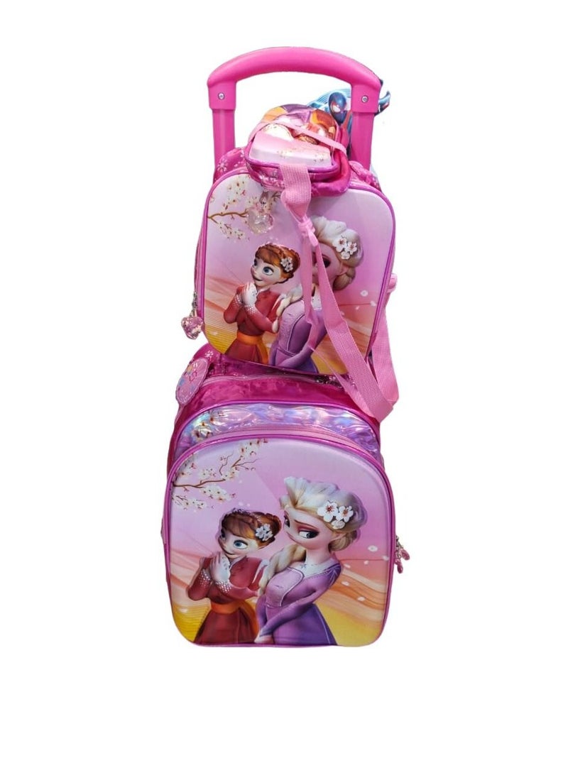 Kids School Trolley Backpack All in one 3 Pcs with Pencil Case Lunch Bag.