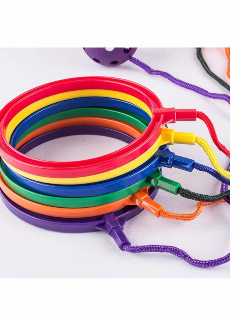 Swingball Set 6pcs Sports Swing Ball Kids Skip Ankle Jumping Ring Children It Fitness for Boys Girls Favors Party Activities Game Supplies