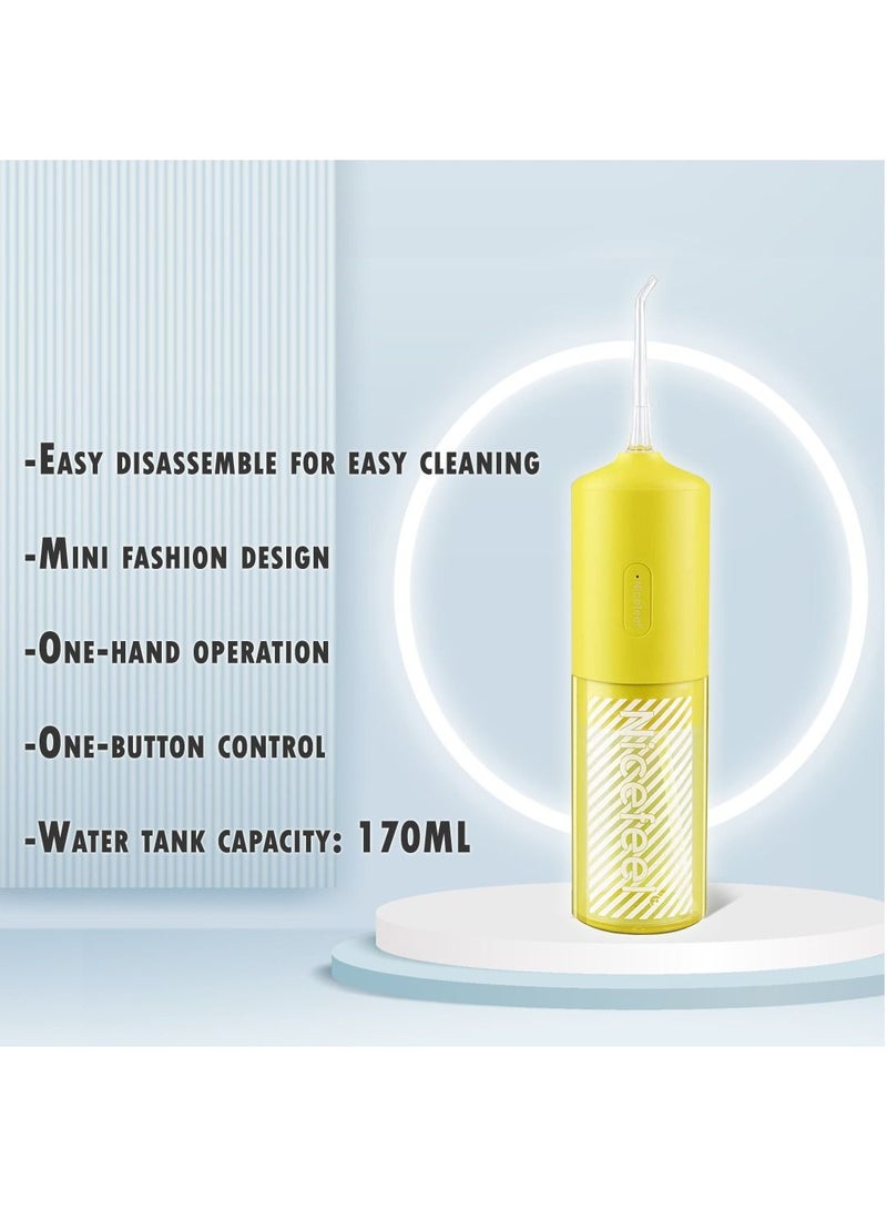 Nicefeel Cordless Portable Dental Water Flosser Dental Oral Irrigator High Capacity Battery Easy to Use Single Button Operation for Home and Travel 160 ML