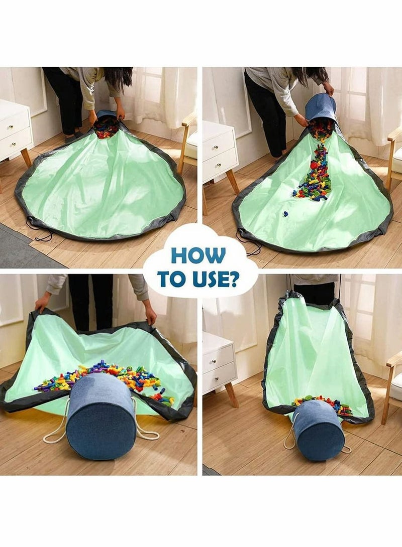 Toy Storage Organizer Baskets, Outdoor Quick Bag Collapsible Canvas Basket / Bin for Kids Room, Organizer, Prize Box Toys Classroom (blue)