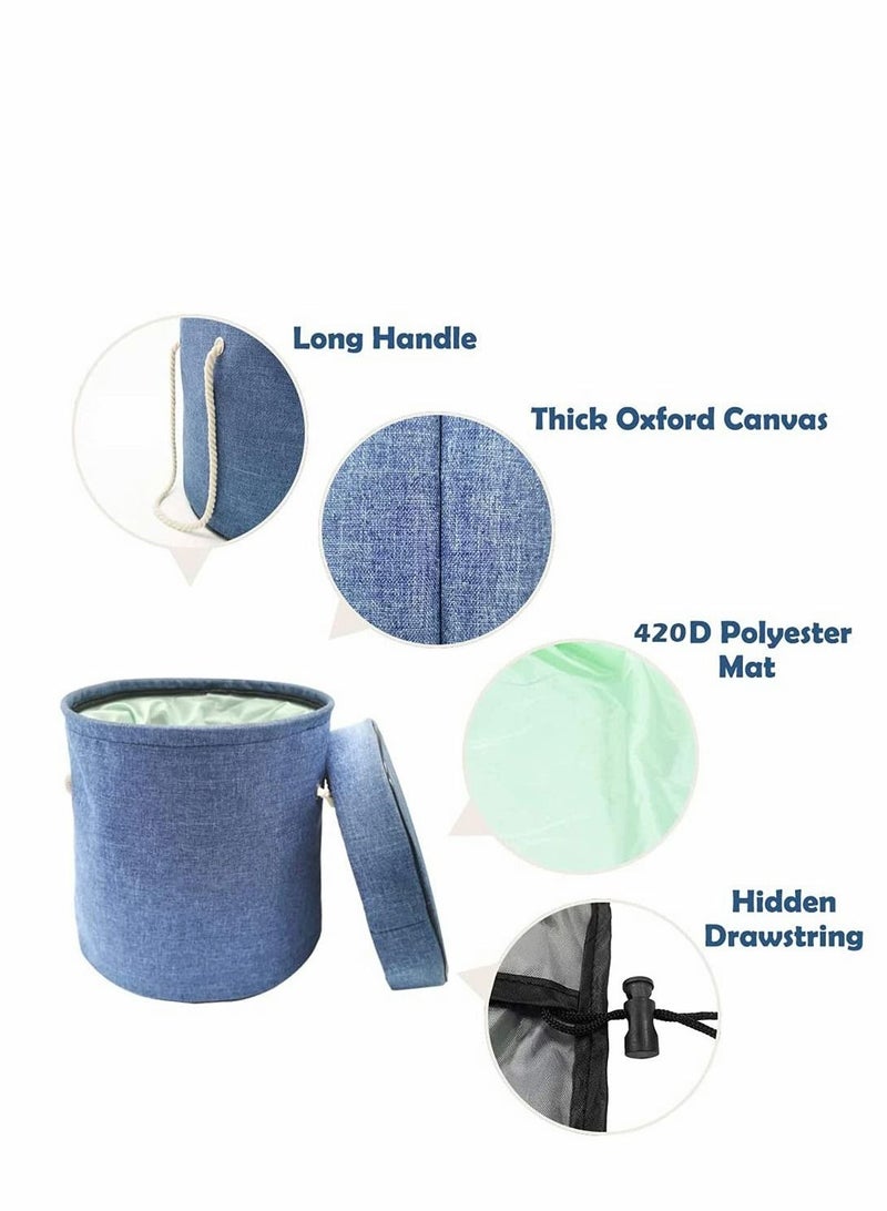 Toy Storage Organizer Baskets, Outdoor Quick Bag Collapsible Canvas Basket / Bin for Kids Room, Organizer, Prize Box Toys Classroom (blue)