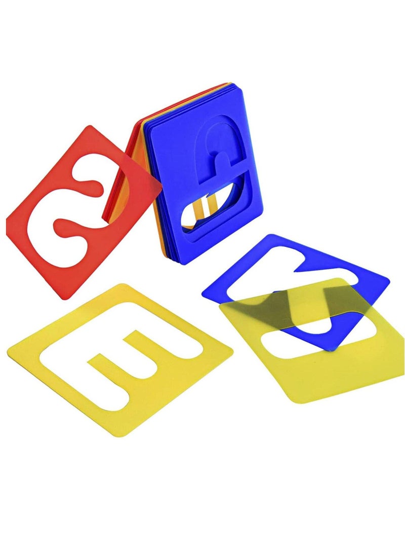 26 Pieces Alphabet Stencils Set Plastic Letter for Painting Learning, DIY Craft Decoration,for Toddlers Preschooler Learning Tool (3 x 3 Inches)