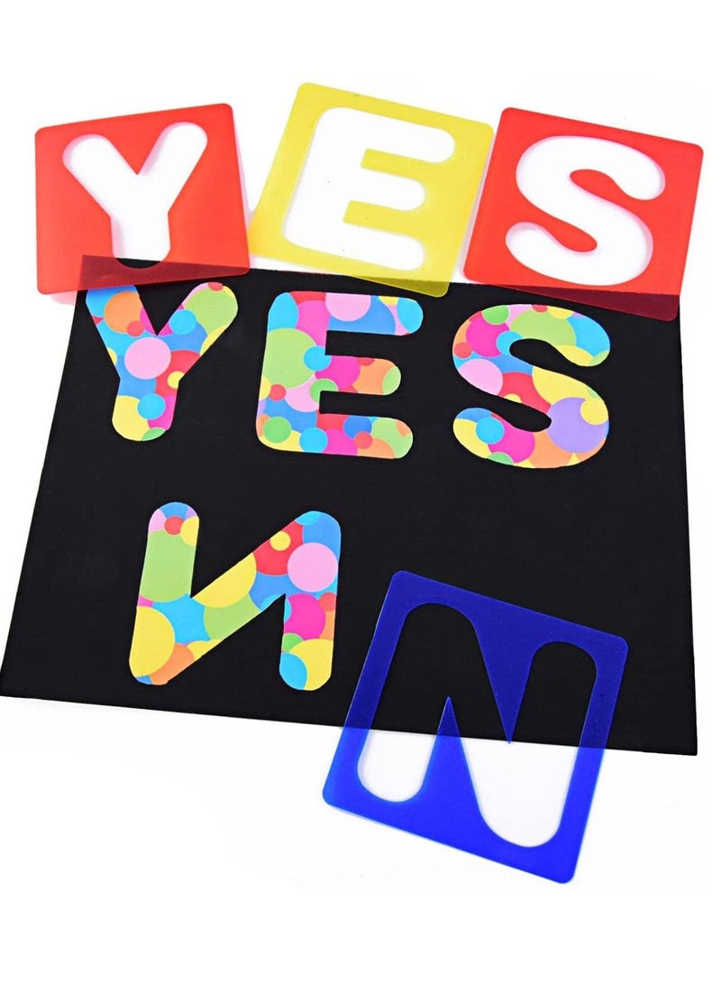 26 Pieces Alphabet Stencils Set Plastic Letter for Painting Learning, DIY Craft Decoration,for Toddlers Preschooler Learning Tool (3 x 3 Inches)