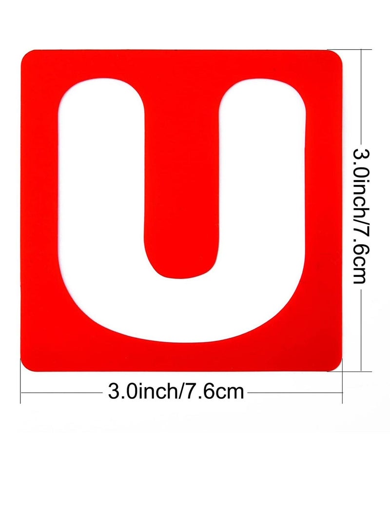 26 Pieces Alphabet Stencils Set Plastic Letter for Painting Learning, DIY Craft Decoration,for Toddlers Preschooler Learning Tool (3 x 3 Inches)