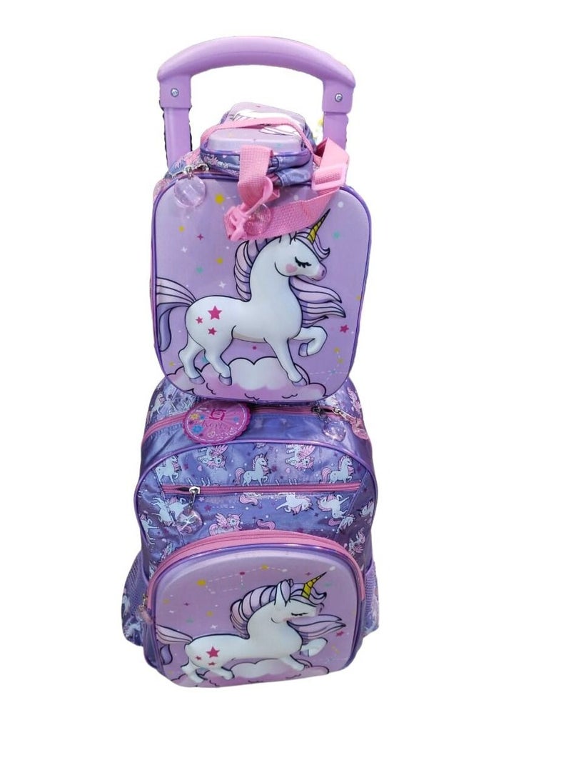 Backpacks Set for School Trolley Backpack with Lunch Bag Pencil Case for Kids.