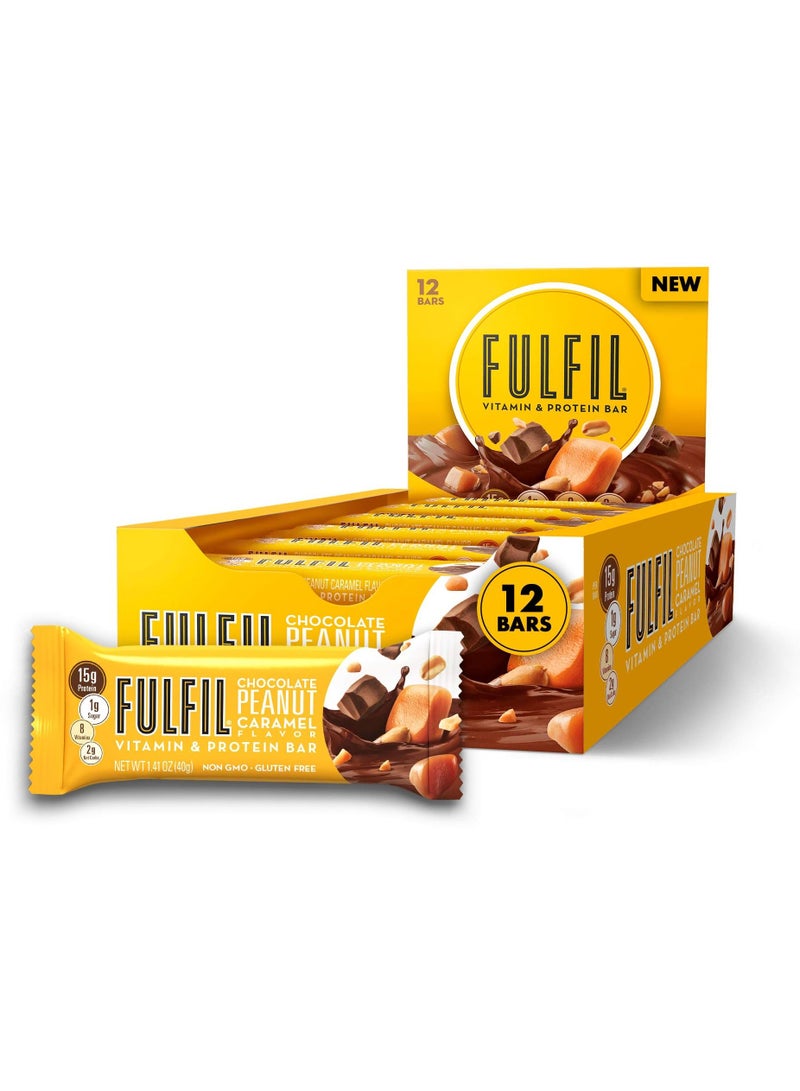 Protein Bar (15 x 55g Bars) — Peanut Caramel Flavour 20g High Protein, 9 Vitamins, Low Sugar