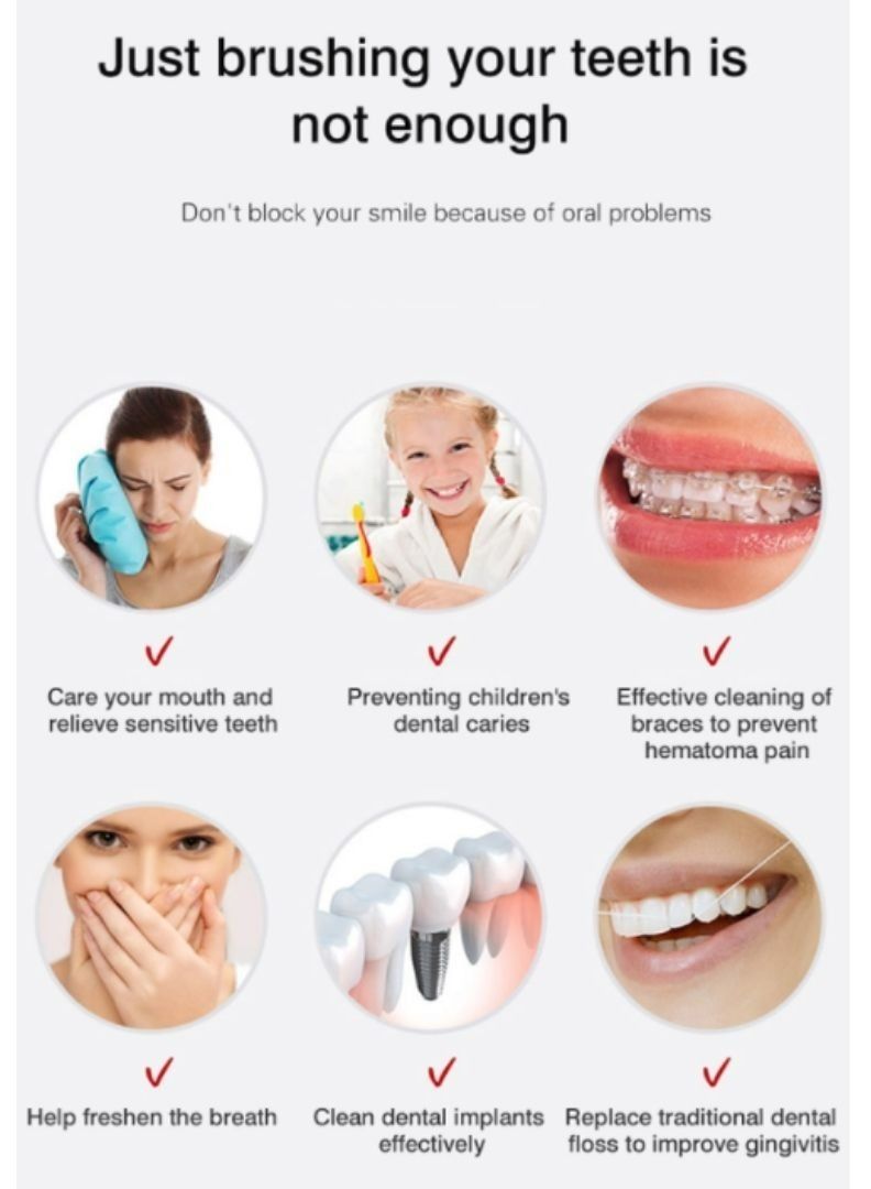Dental Water Flosser 600ml Large Water Tank Led Display Teeth Cleaner Tooth Oral Irrigator