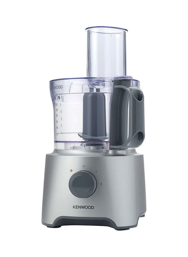 Food Processor Multi-Functional With 2 Stainless Steel Disks, Blender, Whisk, Dough Maker, Citrus Juicer 2.1 L 800 W FDP304 Silver/Clear