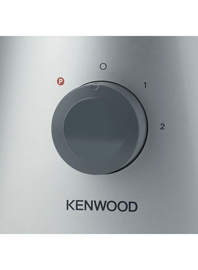 Food Processor Multi-Functional With 2 Stainless Steel Disks, Blender, Whisk, Dough Maker, Citrus Juicer 2.1 L 800 W FDP304 Silver/Clear